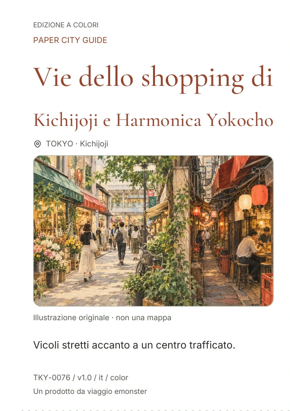 Vie dello shopping di Kichijoji e Harmonica Yokocho · Anteprima della copertina