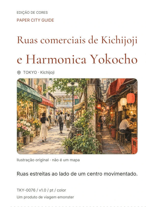 Ruas comerciais de Kichijoji e Harmonica Yokocho · Prévia da capa