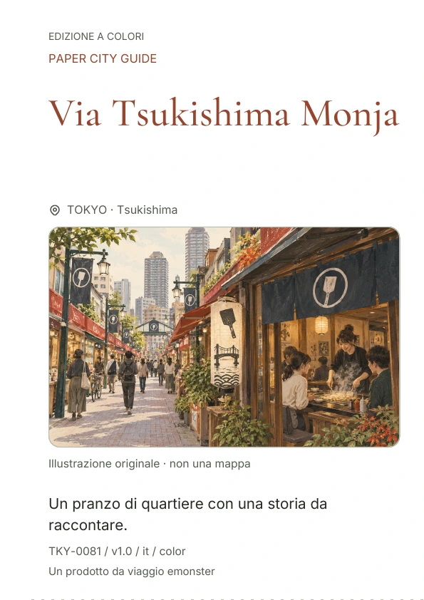 Via Tsukishima Monja · Anteprima della copertina