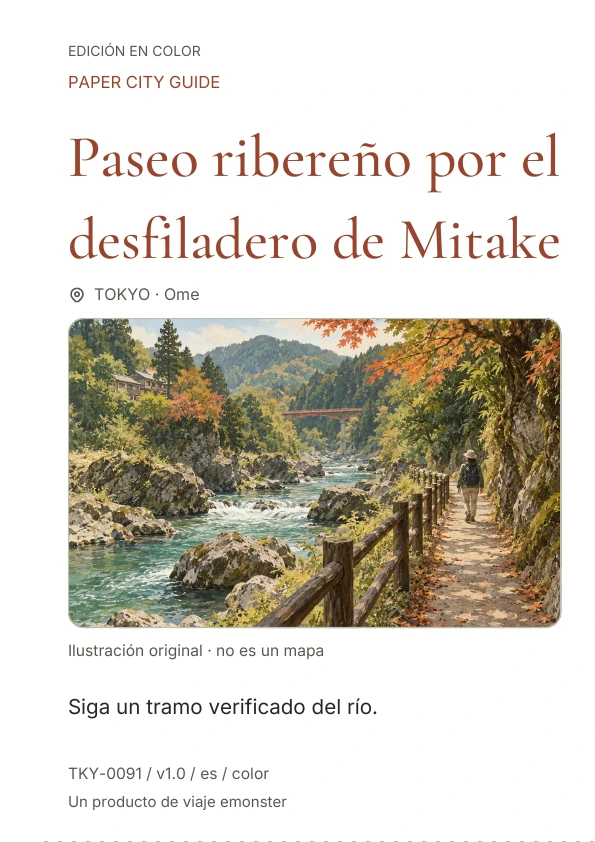 Paseo ribereño por el desfiladero de Mitake · Vista previa de la portada