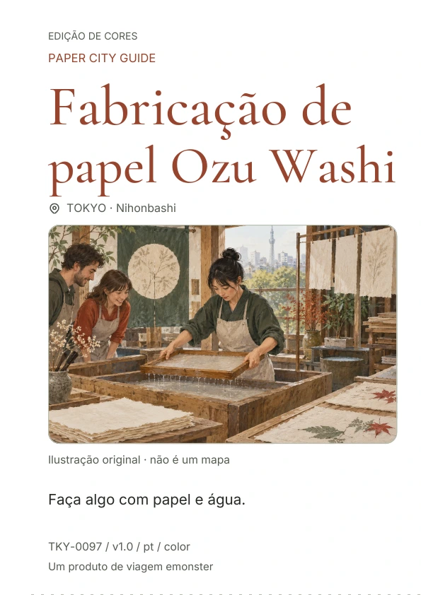 Fabricação de papel Ozu Washi · Prévia da capa