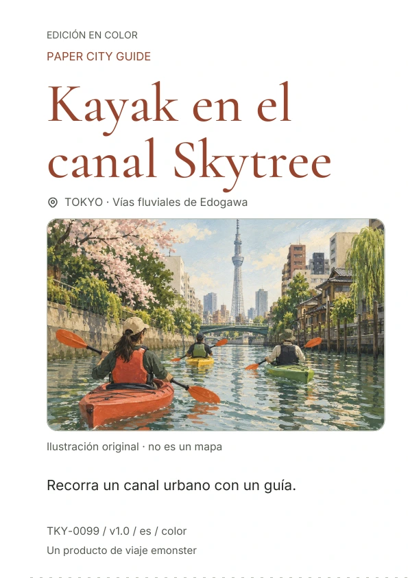 Kayak en el canal Skytree · Vista previa de la portada