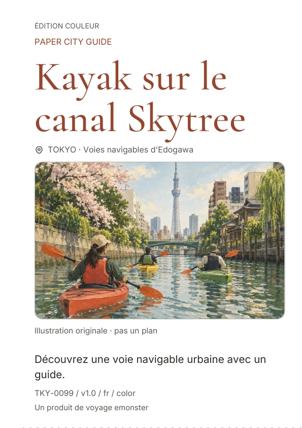 Kayak sur le canal Skytree · Aperçu de la couverture