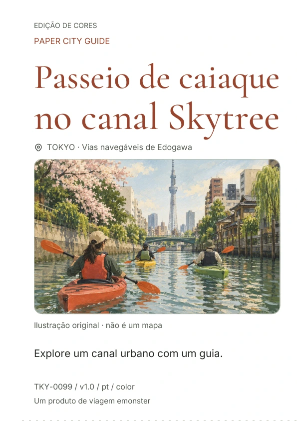 Passeio de caiaque no canal Skytree · Prévia da capa