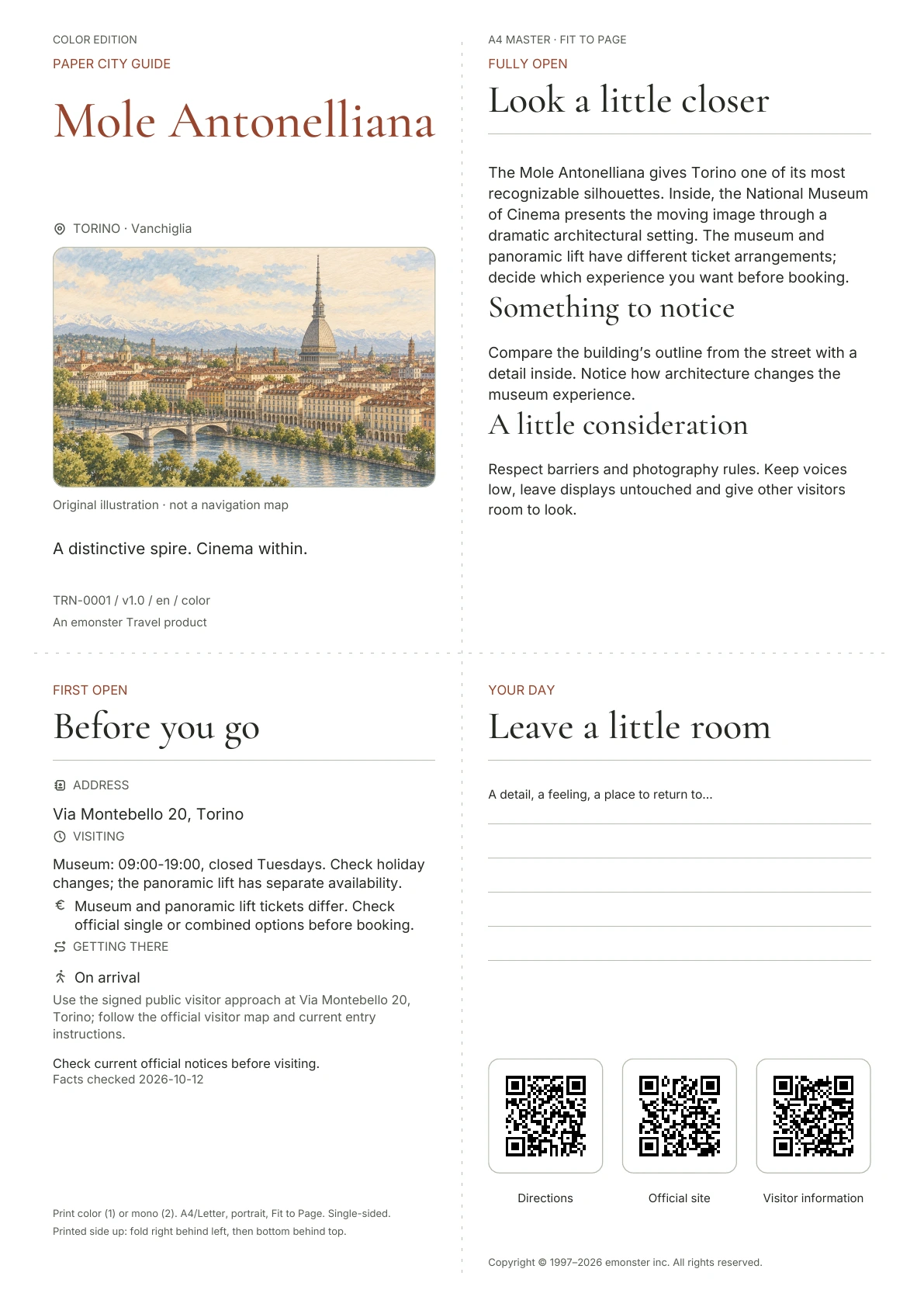 Actual Mole Antonelliana guide cover · Color edition