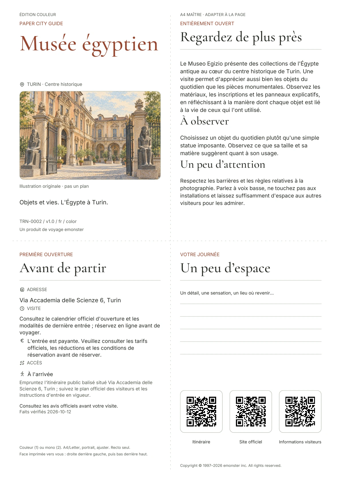 Couverture réelle du guide Musée égyptien · Édition couleur