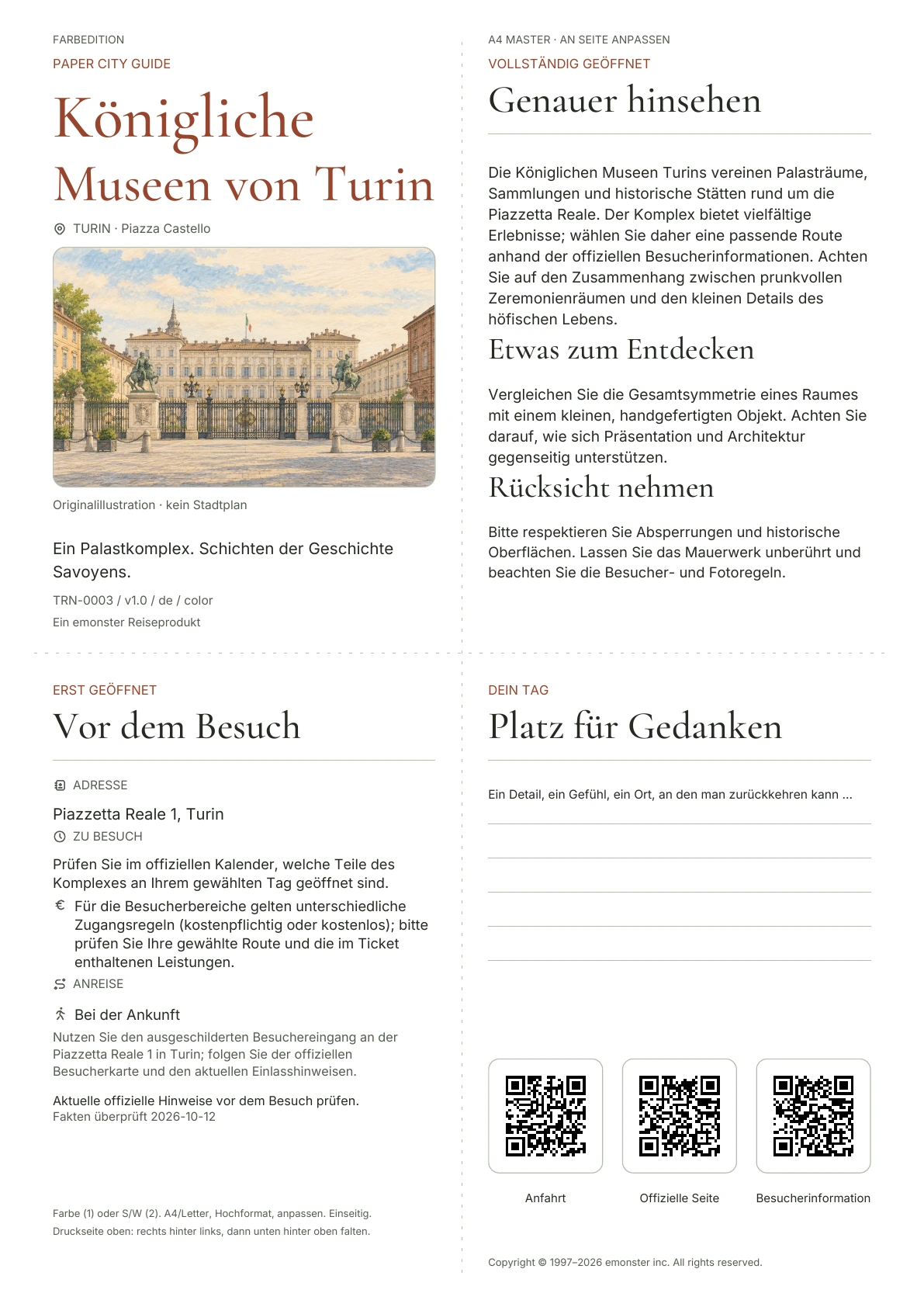 Tatsächliches Titelblatt: Königliche Museen von Turin · Farbausgabe
