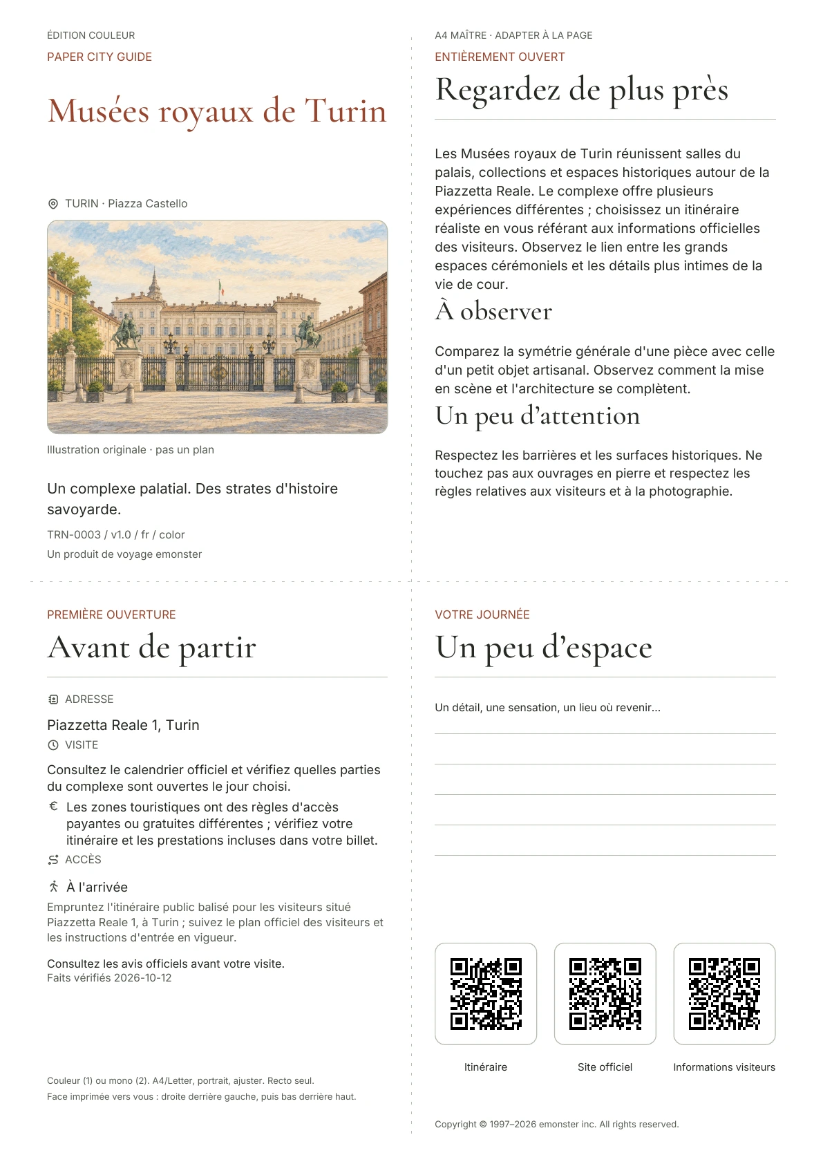 Couverture réelle du guide Musées royaux de Turin · Édition couleur