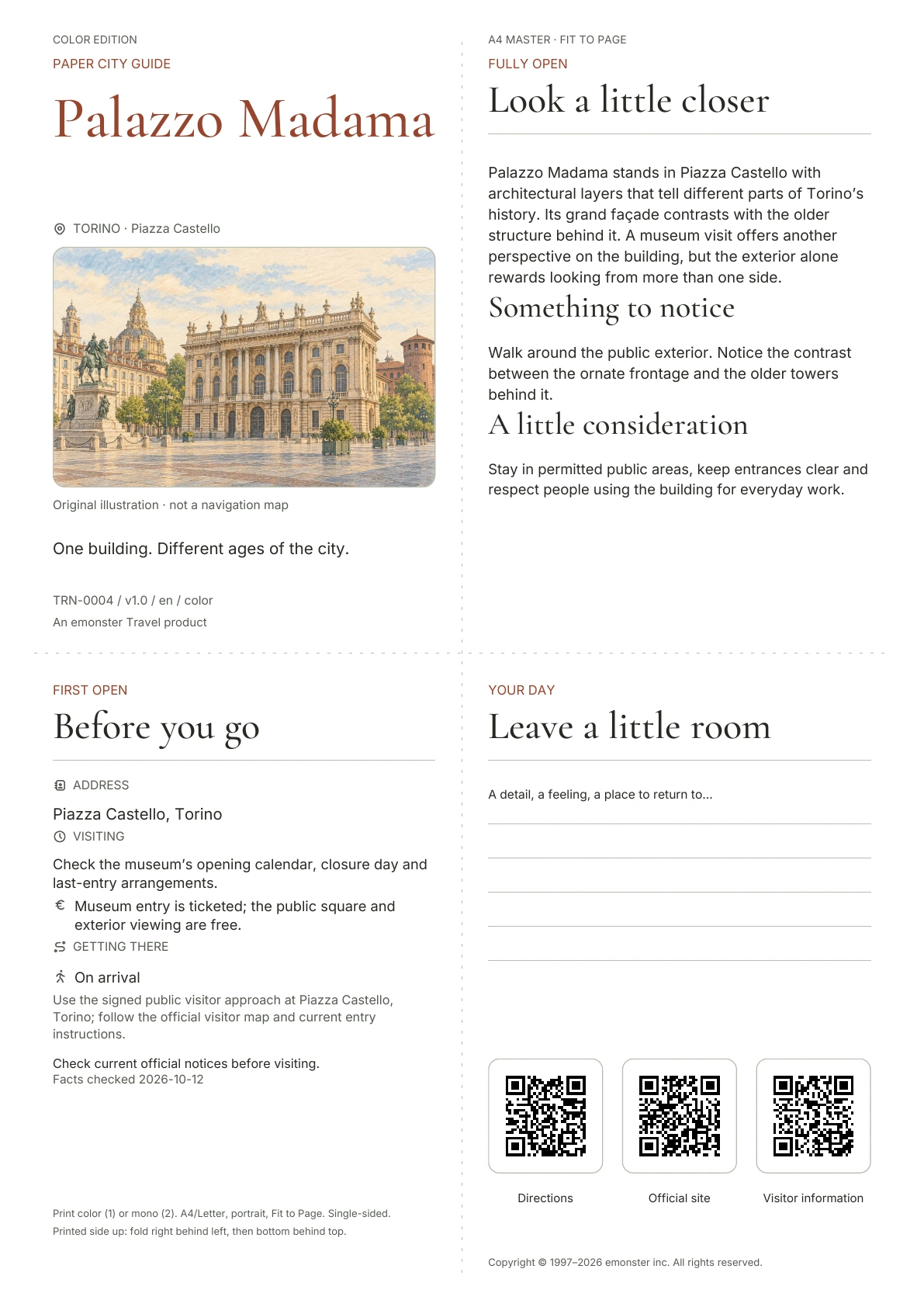 Actual Palazzo Madama guide cover · Color edition