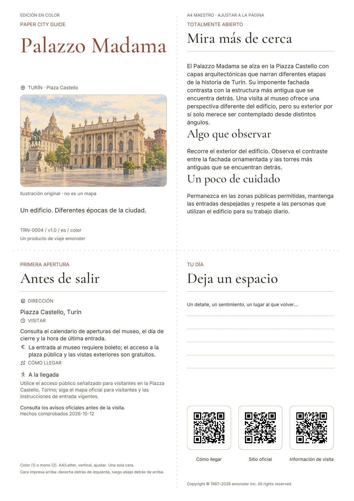 Portada real de la guía Palazzo Madama · Edición en color