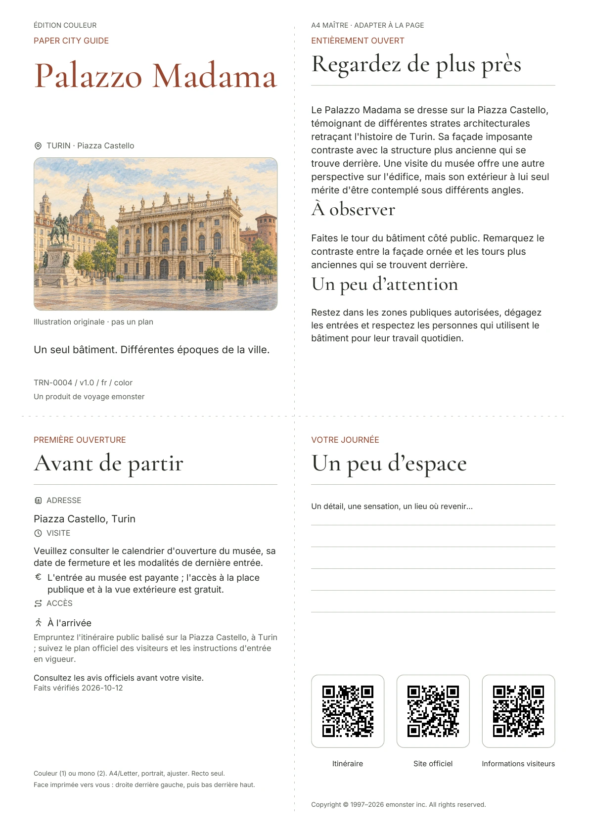 Couverture réelle du guide Palazzo Madama · Édition couleur