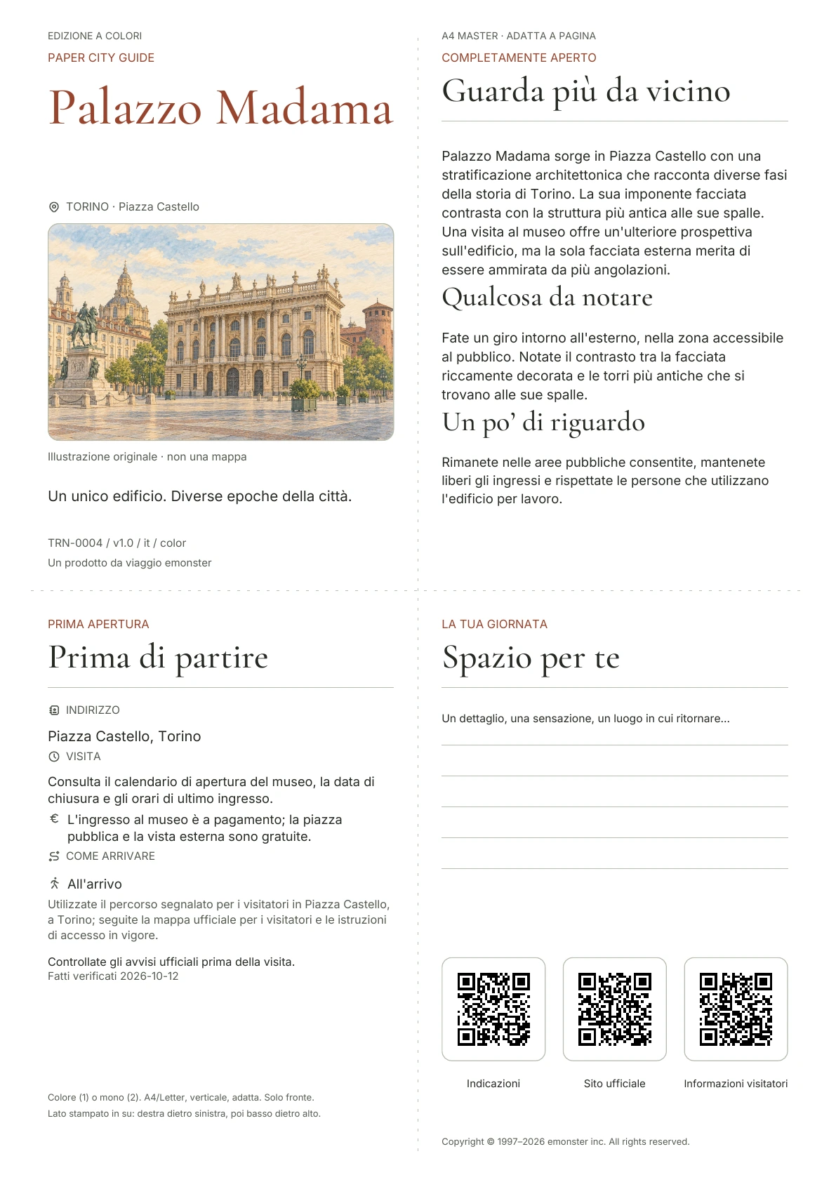 Copertina reale della guida Palazzo Madama · Edizione a colori