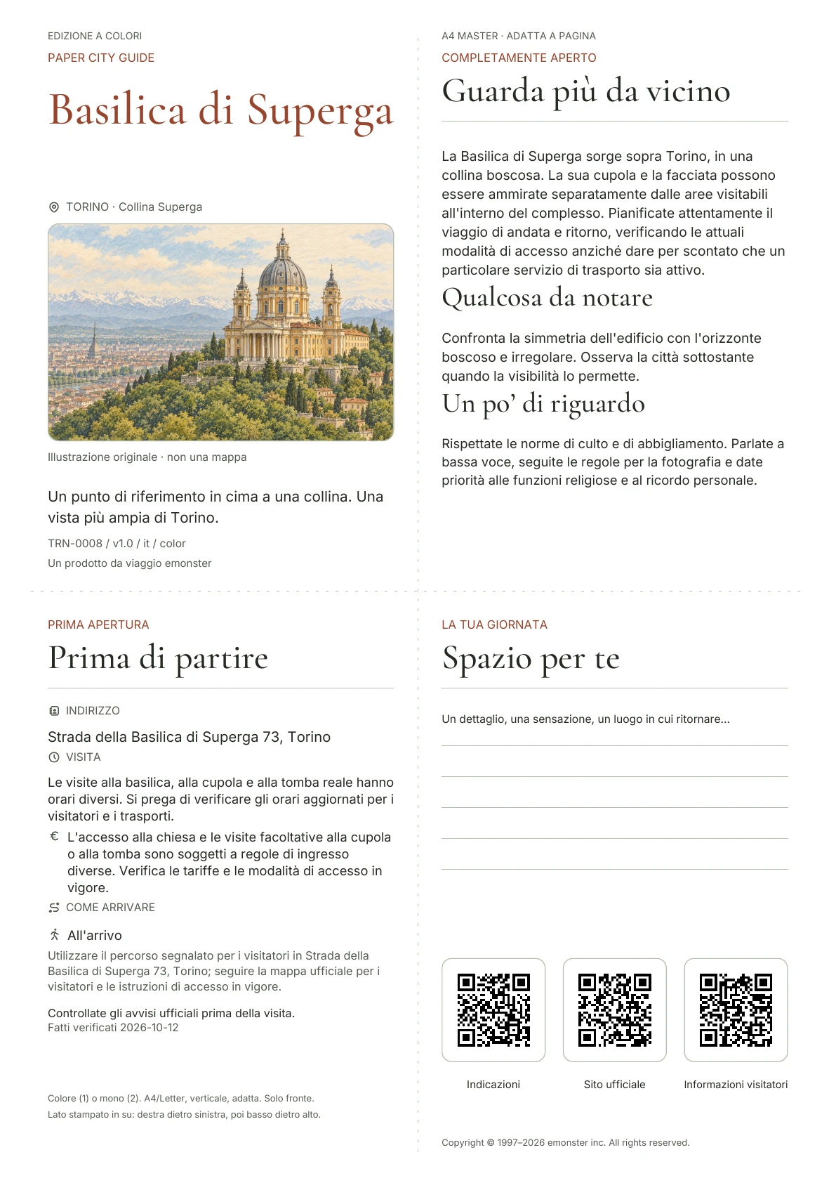 Copertina reale della guida Basilica di Superga · Edizione a colori