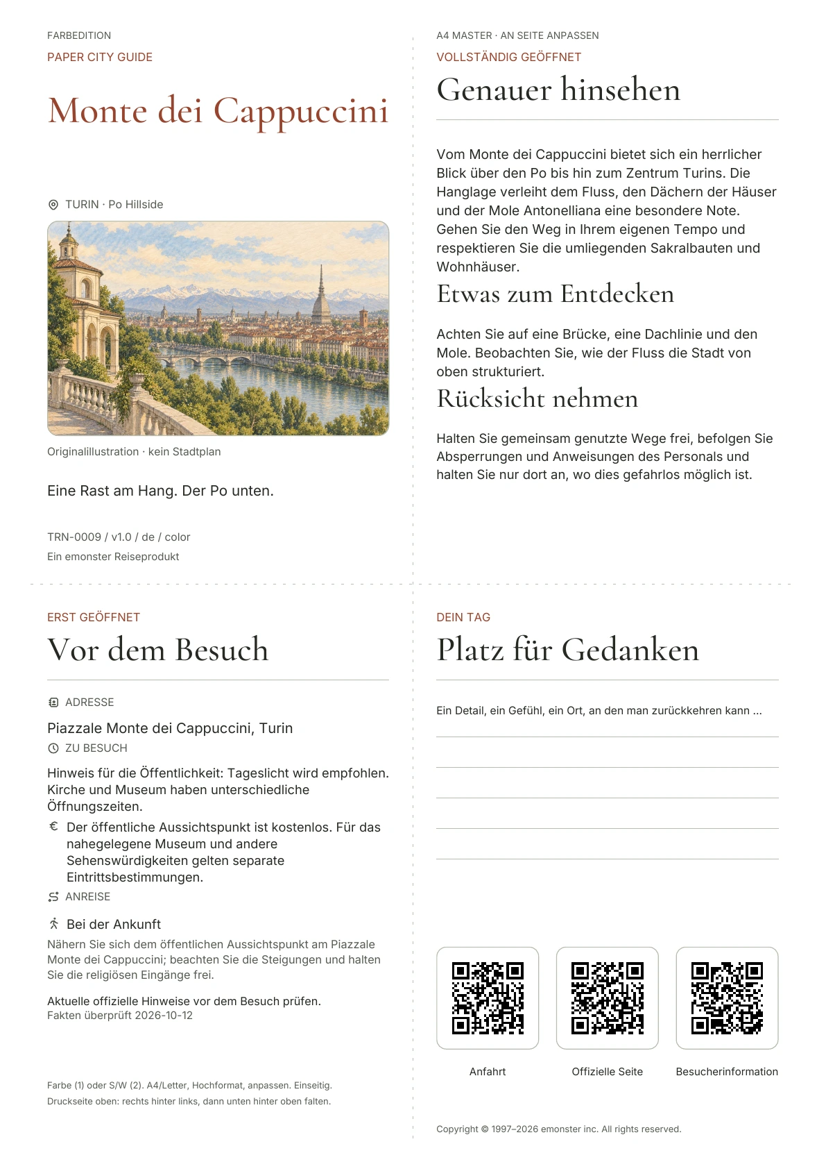 Tatsächliches Titelblatt: Monte dei Cappuccini · Farbausgabe