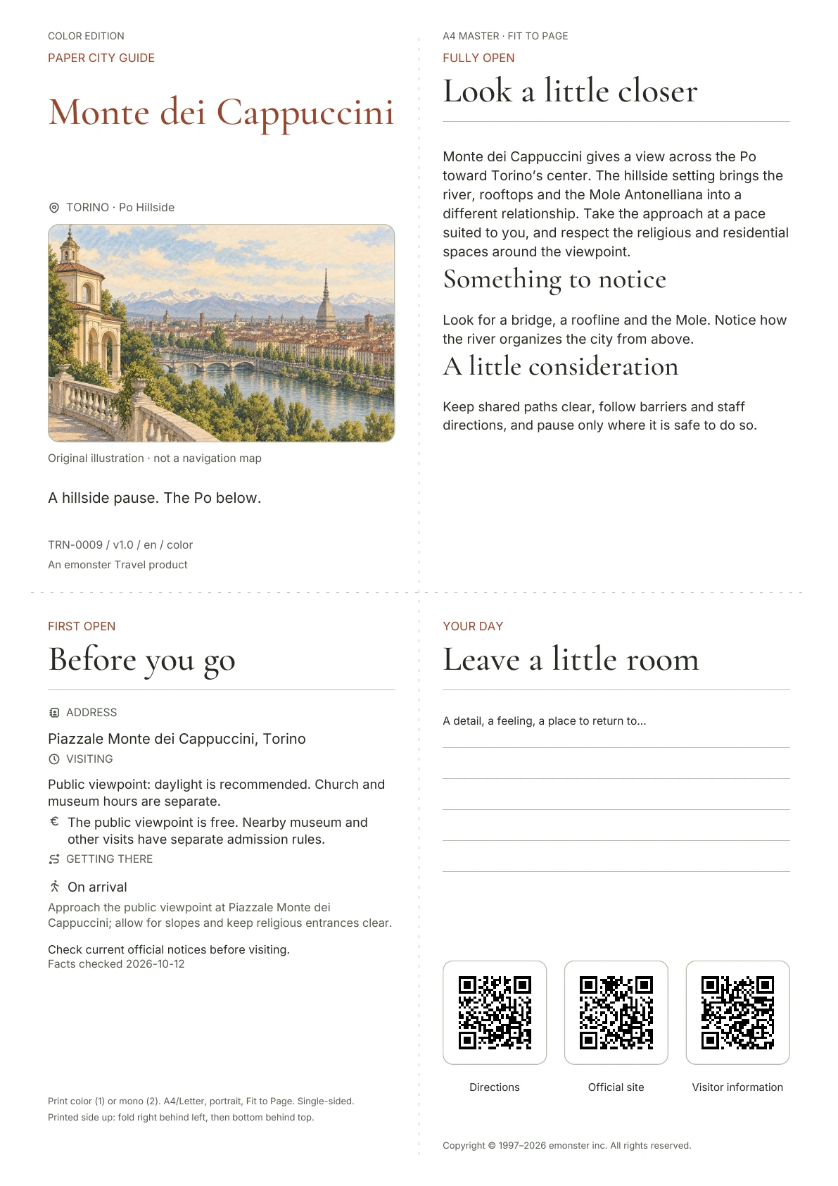 Actual Monte dei Cappuccini guide cover · Color edition