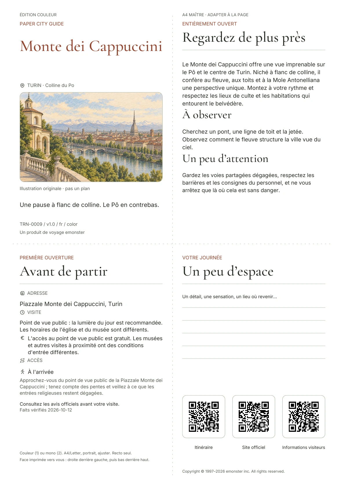 Couverture réelle du guide Monte dei Cappuccini · Édition couleur