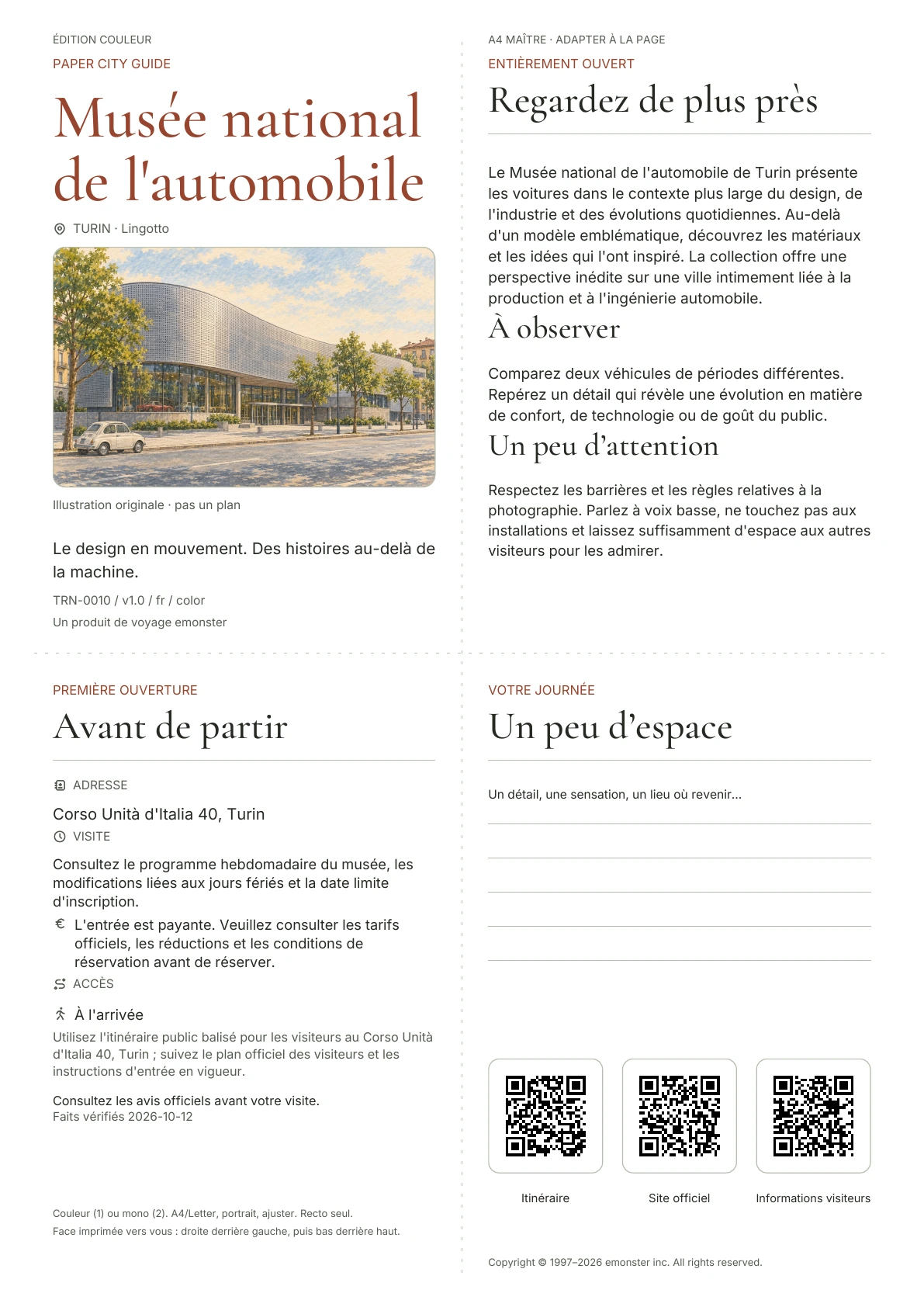 Couverture réelle du guide Musée national de l'automobile · Édition couleur