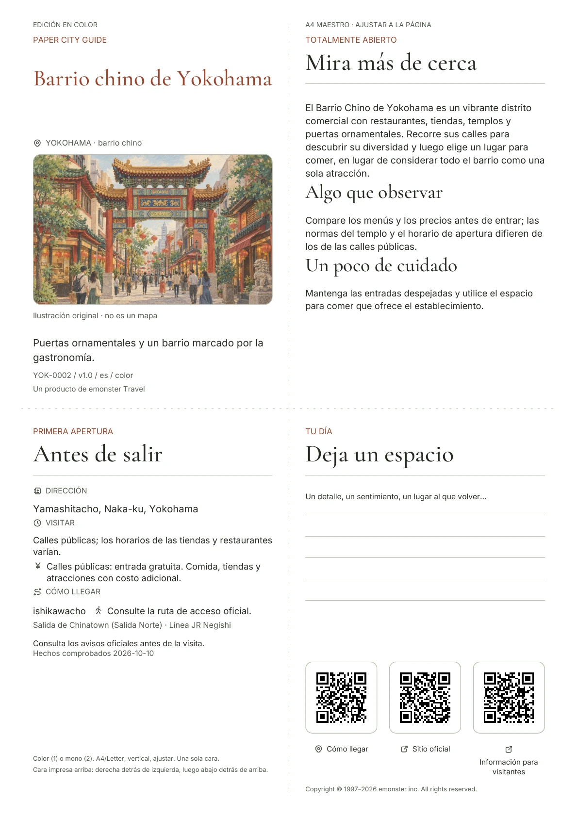 Portada real de la guía Barrio chino de Yokohama · Edición en color
