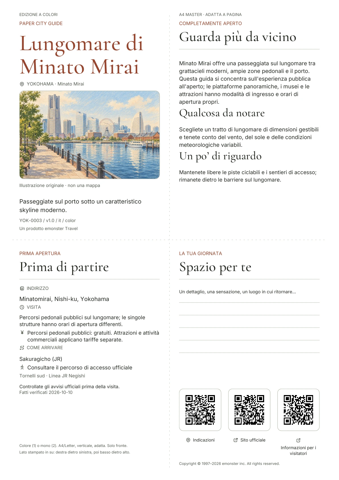 Copertina reale della guida Lungomare di Minato Mirai · Edizione a colori
