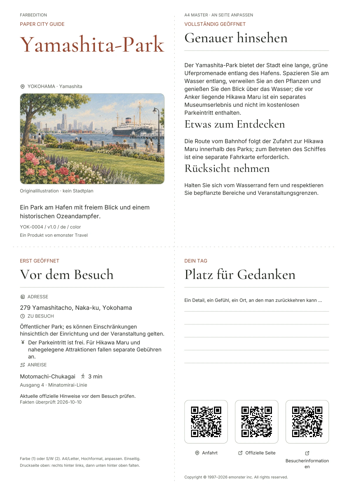 Tatsächliches Titelblatt: Yamashita-Park · Farbausgabe