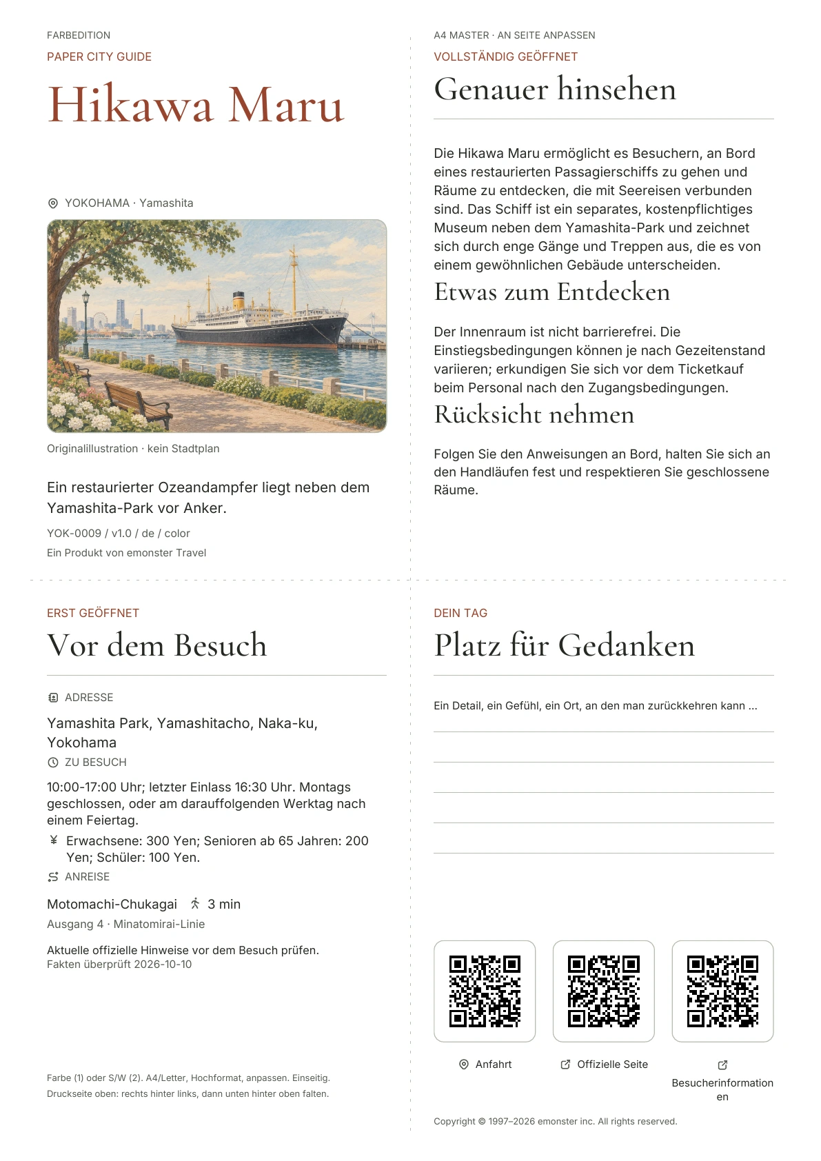 Tatsächliches Titelblatt: Hikawa Maru · Farbausgabe