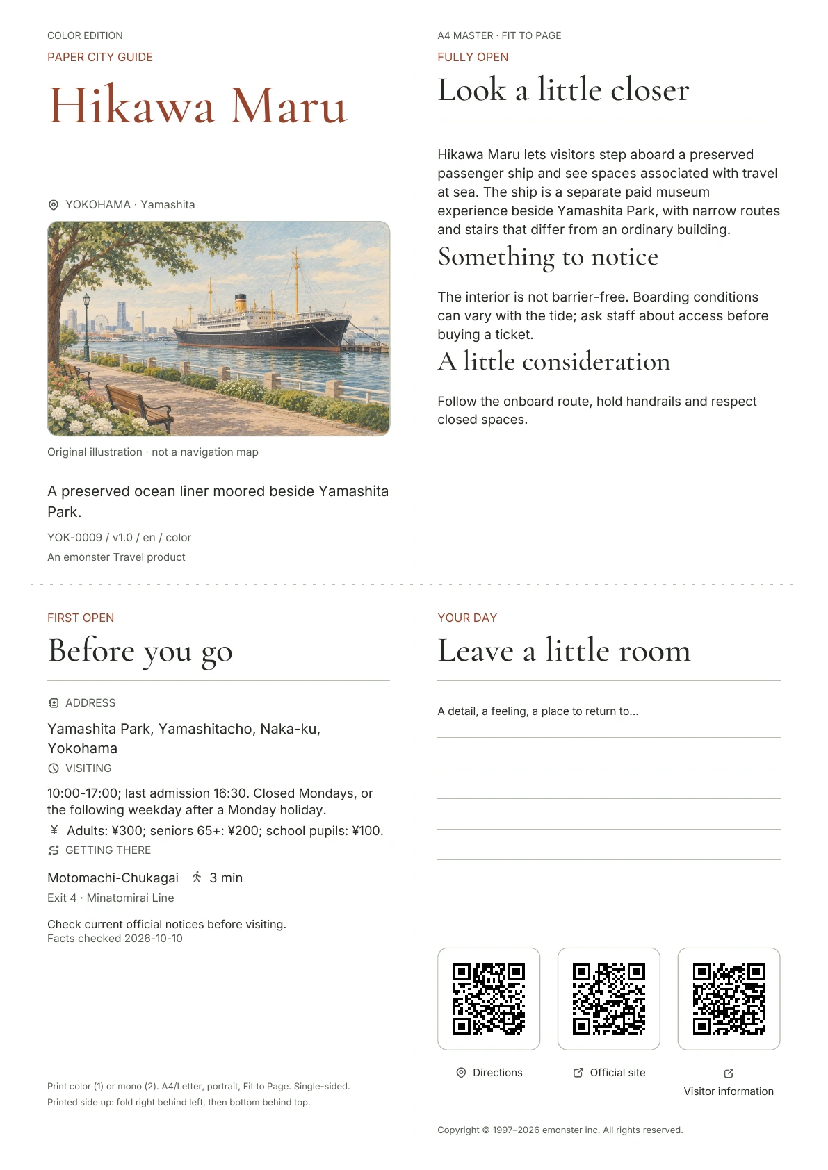 Actual Hikawa Maru guide cover · Color edition
