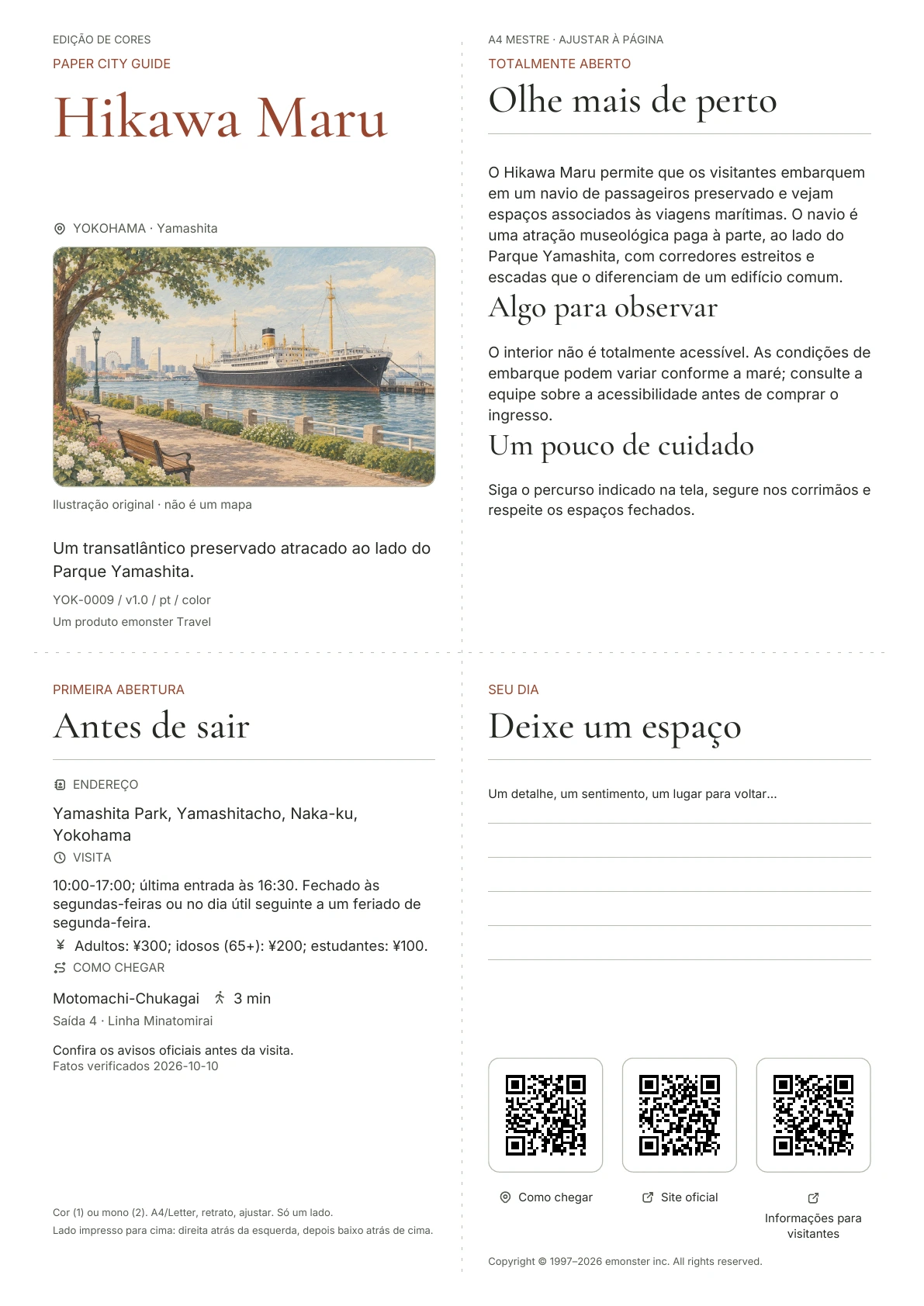 Capa real do guia Hikawa Maru · Edição colorida