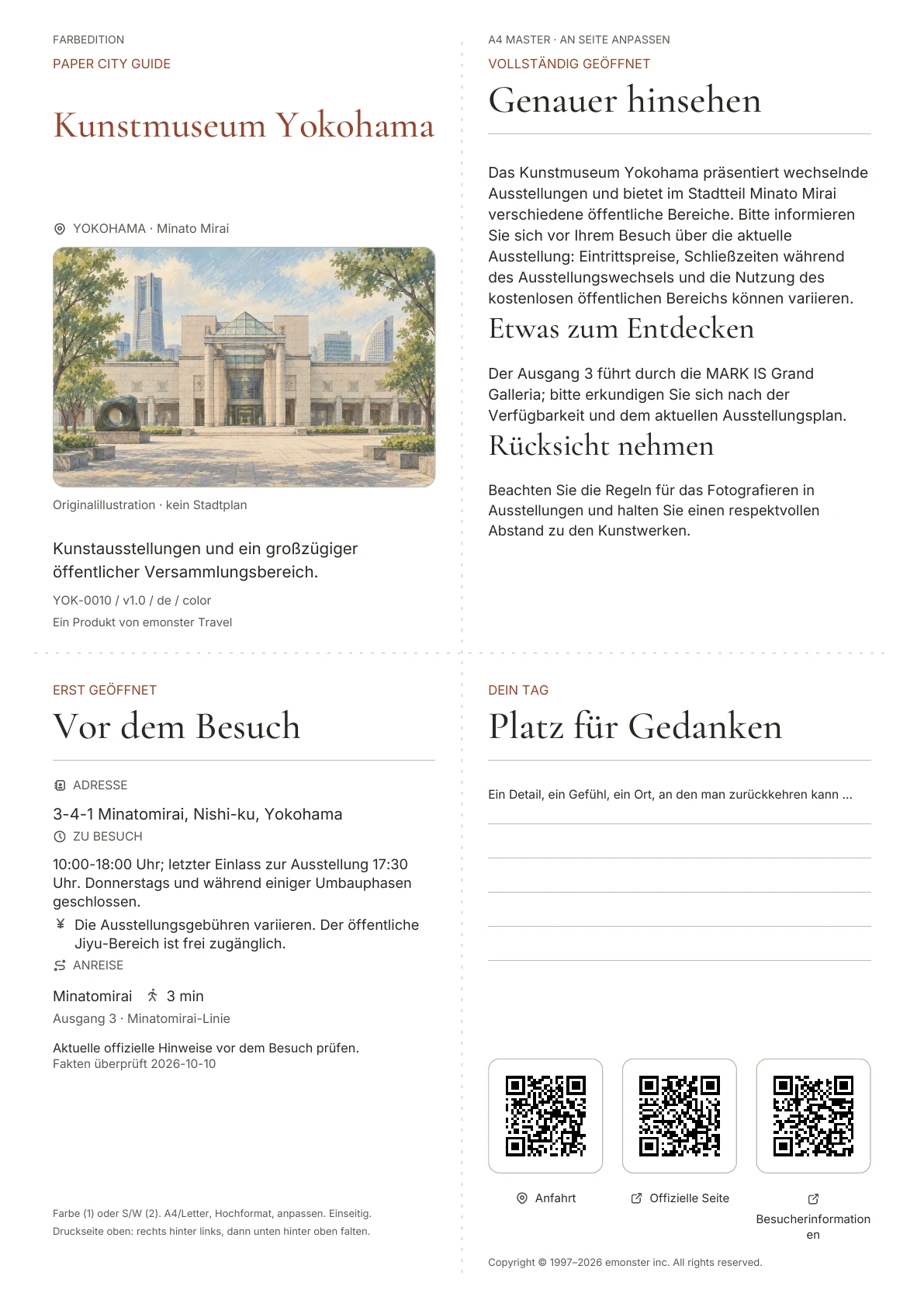 Tatsächliches Titelblatt: Kunstmuseum Yokohama · Farbausgabe